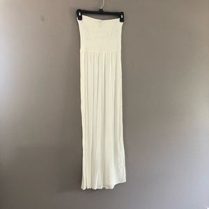 White strapless maxi dress